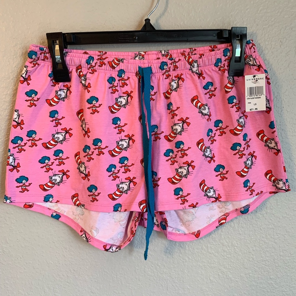 Cat in the Hat Pink Pajama Shorts Child L/…